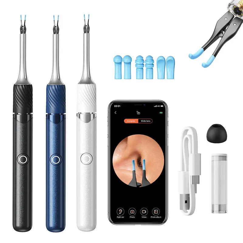 Visual Ear Cleaner with Camera Ear Wax Removal Tool with Ear Pick & Tweezers 12 Megapixels 6 Ear Spoons Earwax Removal Ears Care