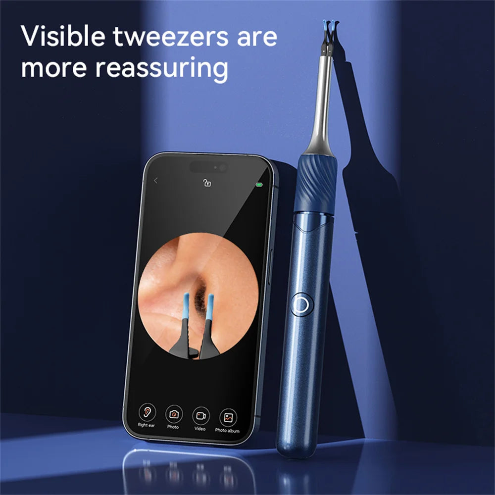 Visual Ear Cleaner with Camera Ear Wax Removal Tool with Ear Pick & Tweezers 12 Megapixels 6 Ear Spoons Earwax Removal Ears Care